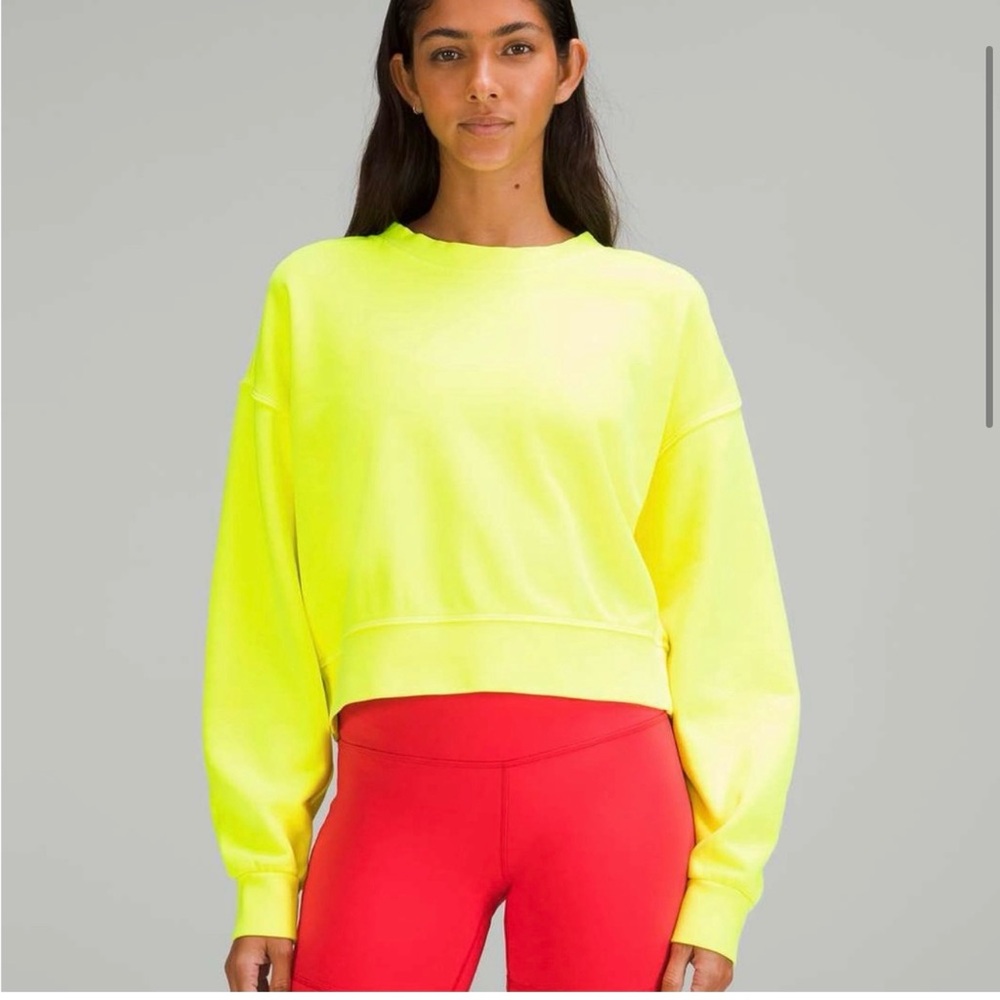 lululemon athletica Neon Yellow Crop crew NWOT